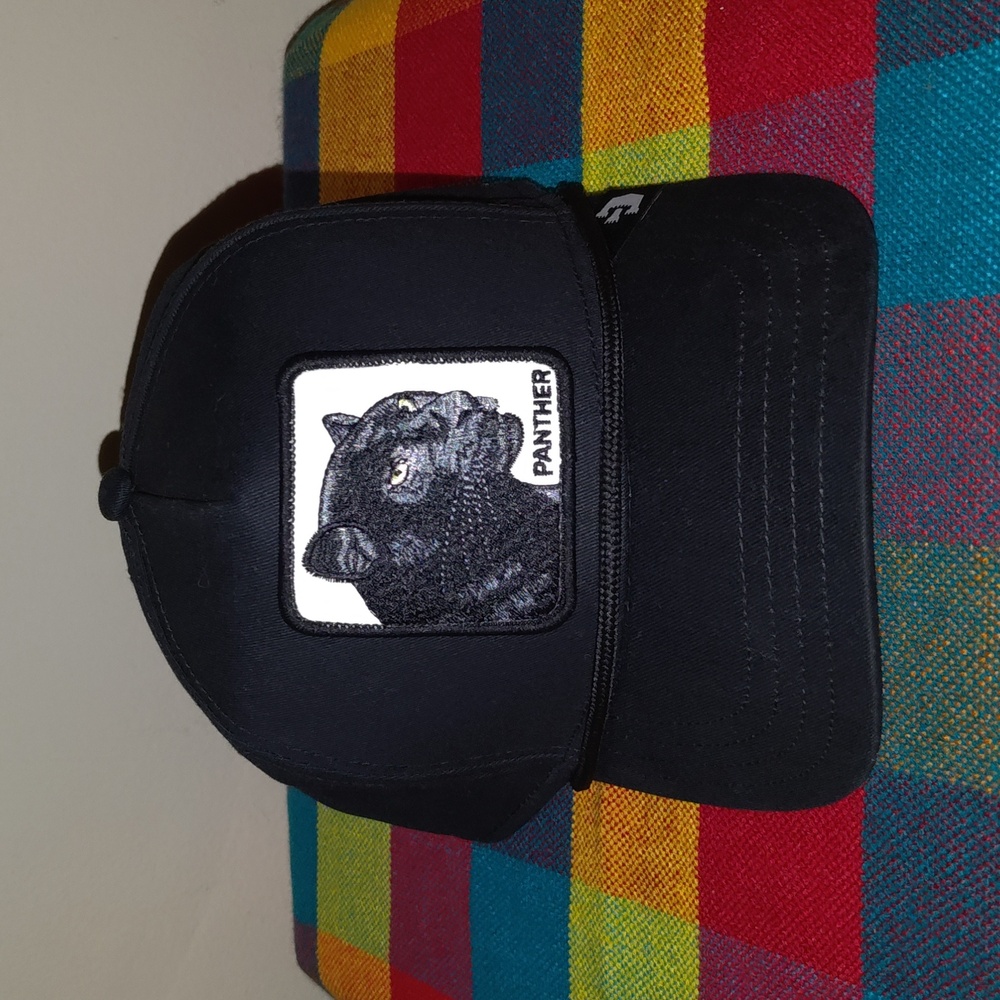 Goorin Bros The Farm Panther Trucker Snapback Cap Hat Black New